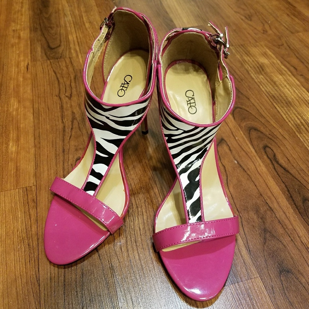 CATO Pink & Zebra Print Heels